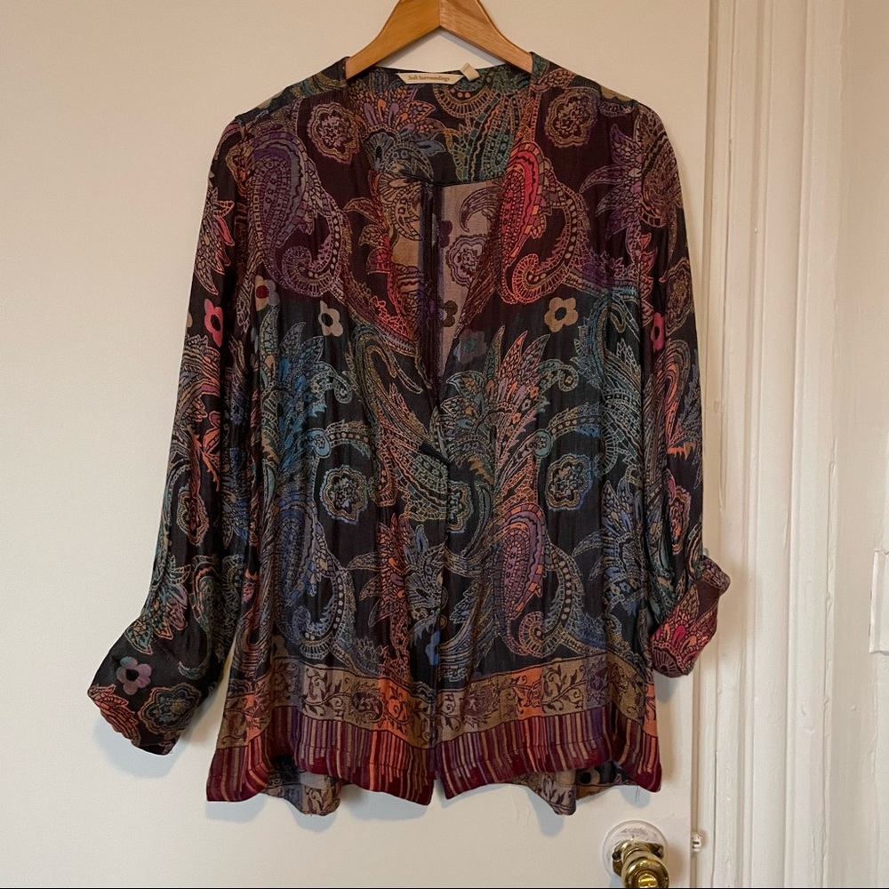 Multi-Colored Patterned Cardigan - image 1